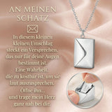 Liebesbrief-Halskette "Love You" mit geheimer Botschaft & Geschenkkarte