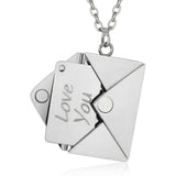 Liebesbrief-Halskette "Love You" mit geheimer Botschaft & Geschenkkarte